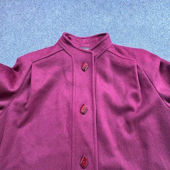 VTG Elegant Fashions Coat Womens Burgundy 15/16 Long Wool Blend Union Made USA - Picture 16 of 16